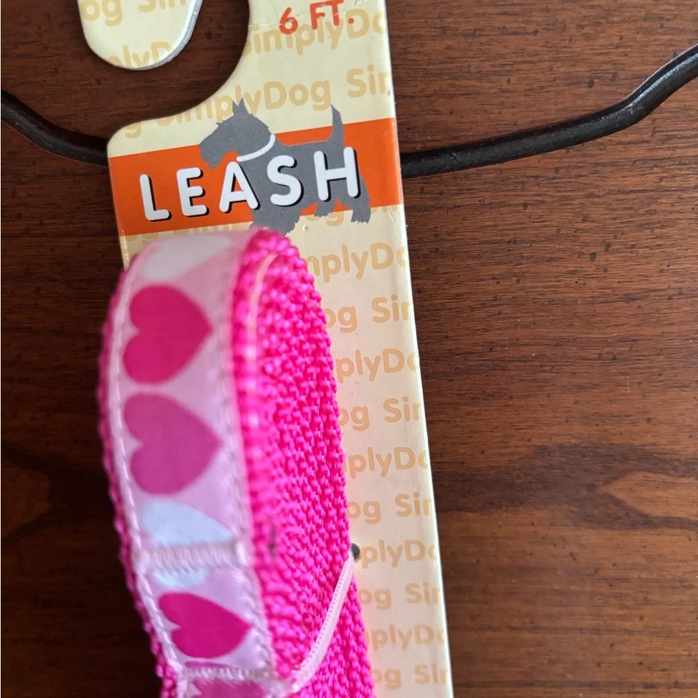 Simply Dog Pink Small Heart Collar and Leash Set